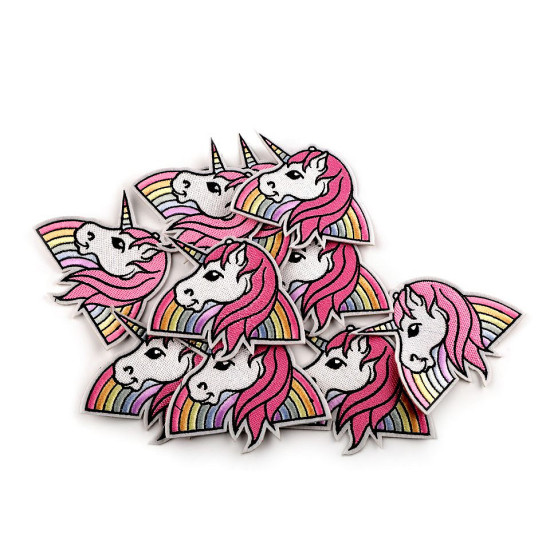 Aplicație termoadezivă unicorn - Roz deschis (1 Bucată) Aplicație termoadezivă unicorn - Roz deschis (1 Bucată)