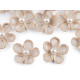 Flori din organza cu perlă, ø2,5 cm - Off white (120 Bucăți) Flori din organza cu perlă, ø2,5 cm - Off white (120 Bucăți)