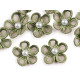 Flori din organza cu perlă, ø2,5 cm - Off white (120 Bucăți) Flori din organza cu perlă, ø2,5 cm - Off white (120 Bucăți)