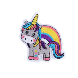 Aplicație termoadezivă unicorn - Maro-argintiu (1 Bucată)