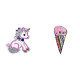 Aplicație termoadezivă cu paiete - unicorn, înghețată - Alb (1 Bucată) Aplicație termoadezivă cu paiete - unicorn, înghețată - Alb (1 Bucată)