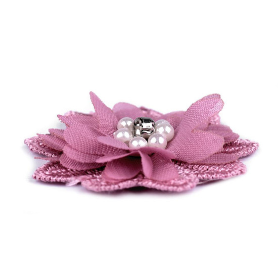 Flori textile cu mărgele, ø5 cm - Albastru deschis (10 Bucăți) Flori textile cu mărgele, ø5 cm - Albastru deschis (10 Bucăți)