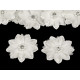 Flori textile cu mărgele, ø5 cm - Albastru deschis (10 Bucăți) Flori textile cu mărgele, ø5 cm - Albastru deschis (10 Bucăți)
