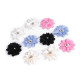 Flori textile cu mărgele, ø5 cm - Albastru deschis (10 Bucăți) Flori textile cu mărgele, ø5 cm - Albastru deschis (10 Bucăți)