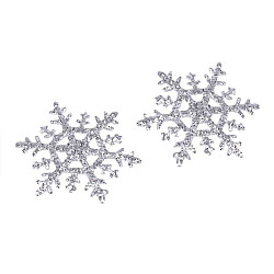 Aplicație termoadezivă fulg de zăpadă, ø4 cm - Argintiu (10 Bucăți)