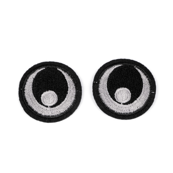 Aplicație termoadezivă ochi, ø38 mm - Negru (40 Bucăți) Aplicație termoadezivă ochi, ø38 mm - Negru (40 Bucăți)