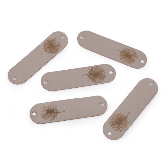 Aplicatie / eticheta din piele ecologica - papadie - Taupe (5 Bucăți) Aplicatie / eticheta din piele ecologica - papadie - Taupe (5 Bucăți)