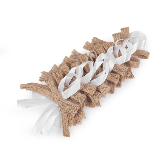 Fundițe pentru mărturii, cocarde nuntă / botez, - Ecru natural (100 Bucăți) Fundițe pentru mărturii, cocarde nuntă / botez, - Ecru natural (100 Bucăți)