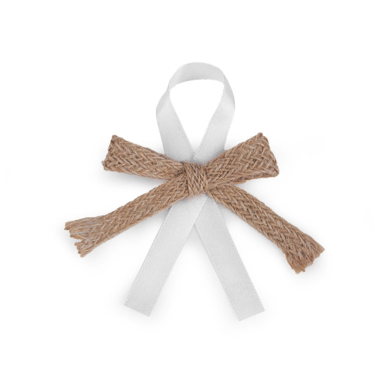 Fundițe pentru mărturii, cocarde nuntă / botez, - Ecru natural (100 Bucăți) Fundițe pentru mărturii, cocarde nuntă / botez, - Ecru natural (100 Bucăți)