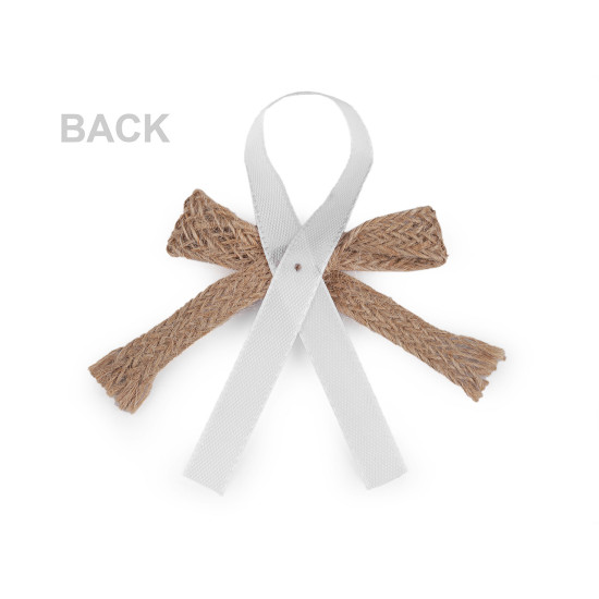 Fundițe pentru mărturii, cocarde nuntă / botez, - Ecru natural (100 Bucăți) Fundițe pentru mărturii, cocarde nuntă / botez, - Ecru natural (100 Bucăți)