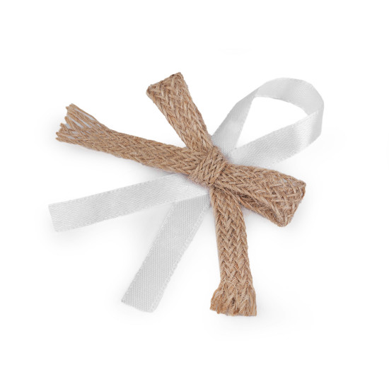 Fundițe pentru mărturii, cocarde nuntă / botez, - Ecru natural (100 Bucăți) Fundițe pentru mărturii, cocarde nuntă / botez, - Ecru natural (100 Bucăți)
