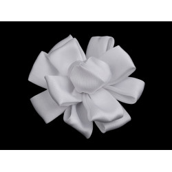 Floare din satin ø6,5 cm - Alb (1 Bucată)