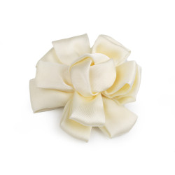 Floare din satin ø6,5 cm - Crem deschis (1 Bucată)