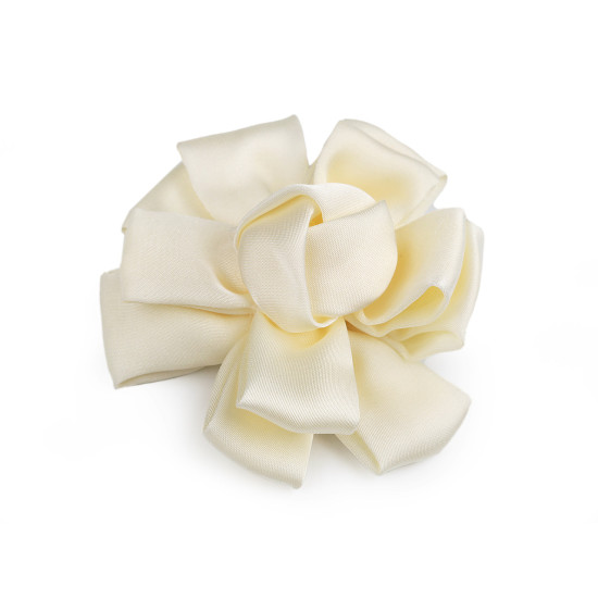 Floare din satin ø6,5 cm - Crem deschis (10 Bucăți) Floare din satin ø6,5 cm - Crem deschis (10 Bucăți)