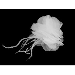 Floare de sifon cu pene ø8-9 cm - Alb (1 Bucată)
