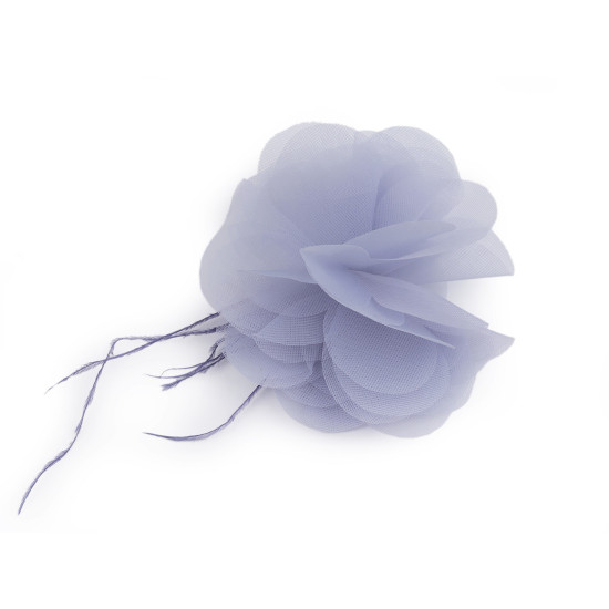 Floare de sifon cu pene ø8-9 cm - Gri petrol (1 Bucată) Floare de sifon cu pene ø8-9 cm - Gri petrol (1 Bucată)