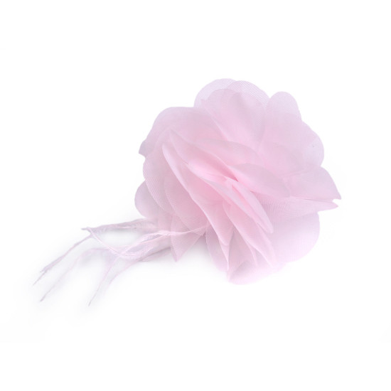 Floare de sifon cu pene ø8-9 cm - Gri petrol (1 Bucată) Floare de sifon cu pene ø8-9 cm - Gri petrol (1 Bucată)
