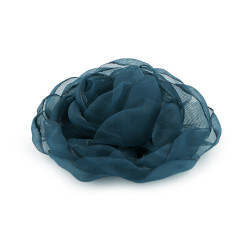 Floare de trandafir din organza ø8 cm - Gri petrol (1 Bucată)