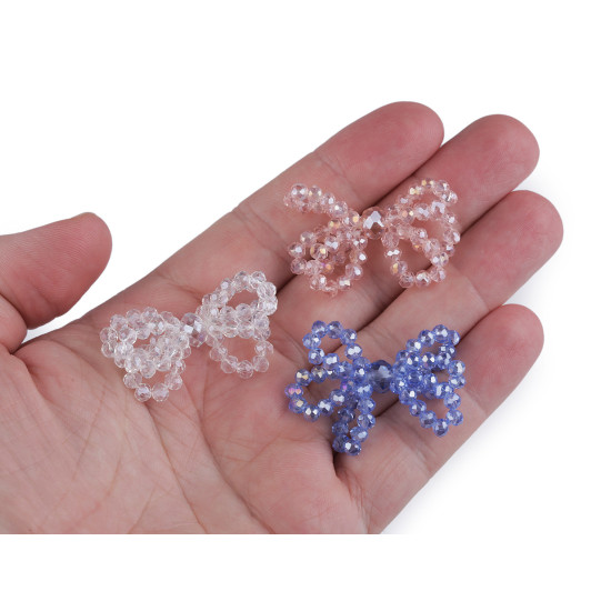 Funda din margele de sticla - Bleu pal (5 Bucăți) Funda din margele de sticla - Bleu pal (5 Bucăți)