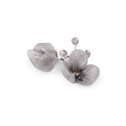Flori textile pentru ornare - Gri deschis (1 Bucată)