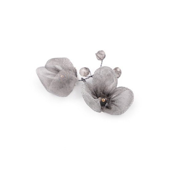 Flori textile pentru ornare - Gri deschis (1 Bucată) Flori textile pentru ornare - Gri deschis (1 Bucată)