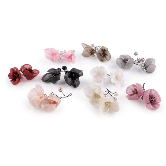 Flori textile pentru ornare - Gri deschis (1 Bucată) Flori textile pentru ornare - Gri deschis (1 Bucată)