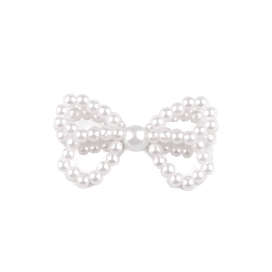 Fundita din perle pentru decorarea hainelor si accesoriilor - Alb (5 Bucăți) Fundita din perle pentru decorarea hainelor si accesoriilor - Alb (5 Bucăți)