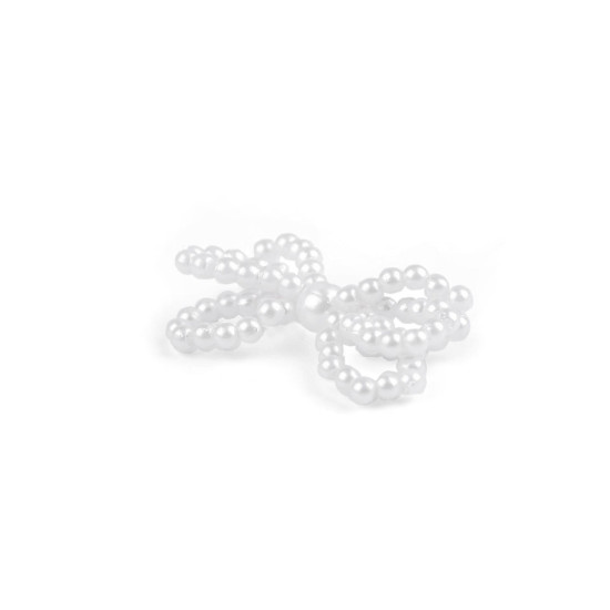 Fundita din perle pentru decorarea hainelor si accesoriilor - Alb (5 Bucăți) Fundita din perle pentru decorarea hainelor si accesoriilor - Alb (5 Bucăți)