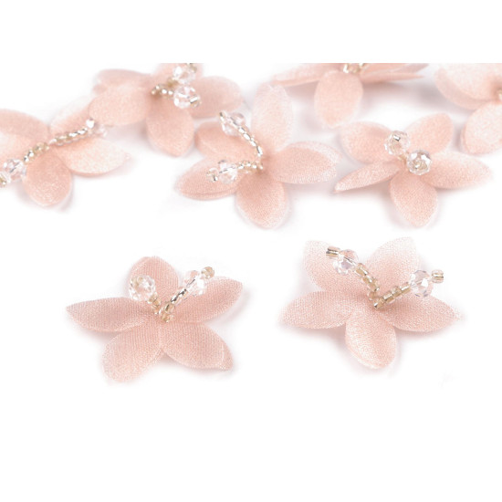 Floare cu margele pentru cusut si lipit ø4 cm - Roz pudrat (40 Bucăți) Floare cu margele pentru cusut si lipit ø4 cm - Roz pudrat (40 Bucăți)