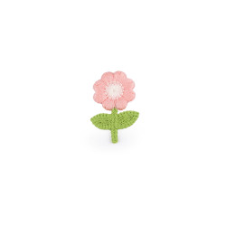 Floare brodata 2,4x3,7 cm - Roz pudrat (10 Bucăți)