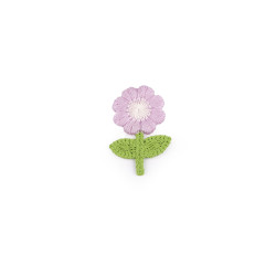 Floare brodata 2,4x3,7 cm - Mov deschis (10 Bucăți)
