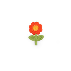 Floare brodata 2,4x3,7 cm - Portocaliu (10 Bucăți)