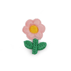 Floare brodata 3,8 x 6 cm - Roz pudrat (10 Bucăți)