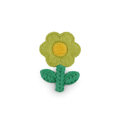 Floare brodata 3,8 x 6 cm - Verde deschis (10 Bucăți)