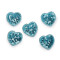 Parche termoadhesivo con lentejuelas, corazón - Azul azur (10 Piezas)