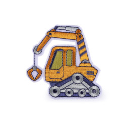 Aplicatii termoadezive tractor, macara, mașină, excavator, pompieri - Orange-yellow (10 Bucăți)