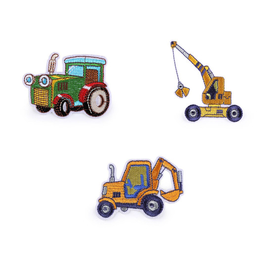 Aplicatii termoadezive tractor, macara, mașină, excavator, pompieri - Orange-yellow (30 Bucăți) Aplicatii termoadezive tractor, macara, mașină, excavator, pompieri - Orange-yellow (30 Bucăți)