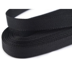 Panglică din tafta, lățime 9 mm - Negru (10 Metri)