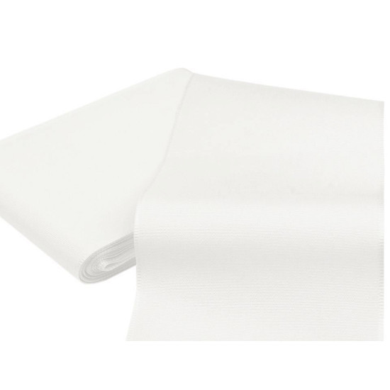 Panglică din tafta, lățime 10,8 cm - Alb (50 Metri)