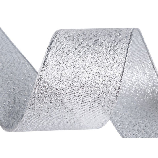 Panglică cu lurex, lățime 38 mm - Auriu (1 Metru)