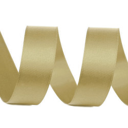 Panglică dublu satinată, lățime 24 mm - Auriu deschis (100 Metri)