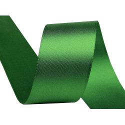 Panglică dublu satinată, lățime 40 mm - Verde (100 Metri)