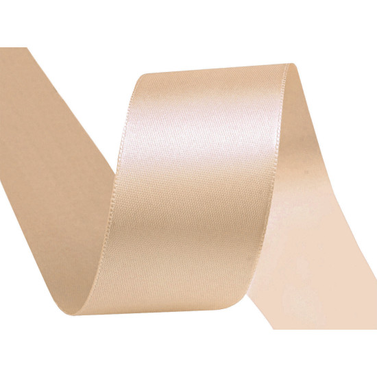 Panglică dublu satinată, lățime 40 mm - Gri neutral (100 Metri) Panglică dublu satinată, lățime 40 mm - Gri neutral (100 Metri)
