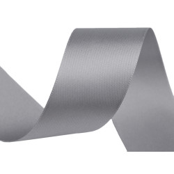 Panglică dublu satinată, lățime 40 mm - Gri neutral (100 Metri)