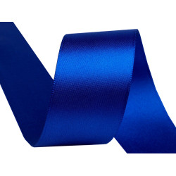 Panglică dublu satinată, lățime 40 mm - Albastru intens (100 Metri)