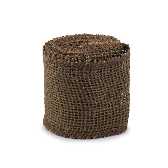 Panglică din iută, lățime 60 mm - Maro închis (4 Bucăți) Panglică din iută, lățime 60 mm - Maro închis (4 Bucăți)
