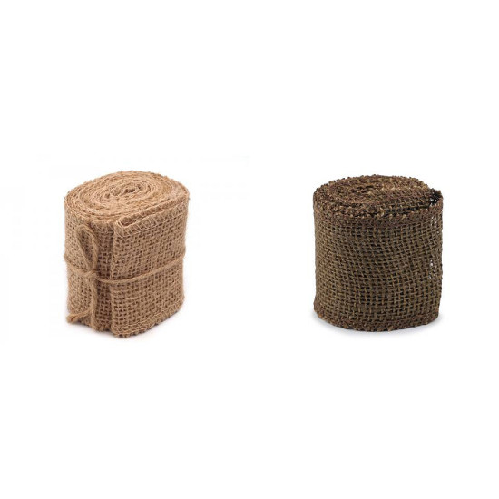 Panglică din iută, lățime 60 mm - Maro închis (4 Bucăți) Panglică din iută, lățime 60 mm - Maro închis (4 Bucăți)