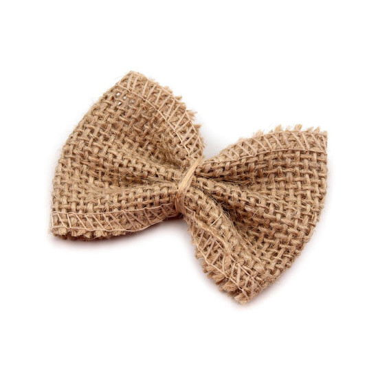 Fundiță din iută, 5,5x7 cm - Ecru natural (2 Bucăți) Fundiță din iută, 5,5x7 cm - Ecru natural (2 Bucăți)