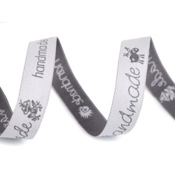 Panglică țesută handmade, lățime 16 mm - Alb (45 Metri)