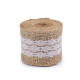Panglică din iută cu dantelă, lățime 50 mm, 60 mm - Ecru natural (1 Bucată) Panglică din iută cu dantelă, lățime 50 mm, 60 mm - Ecru natural (1 Bucată)